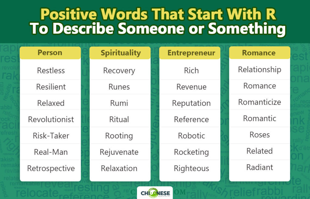 positive words that start with R to describe a person