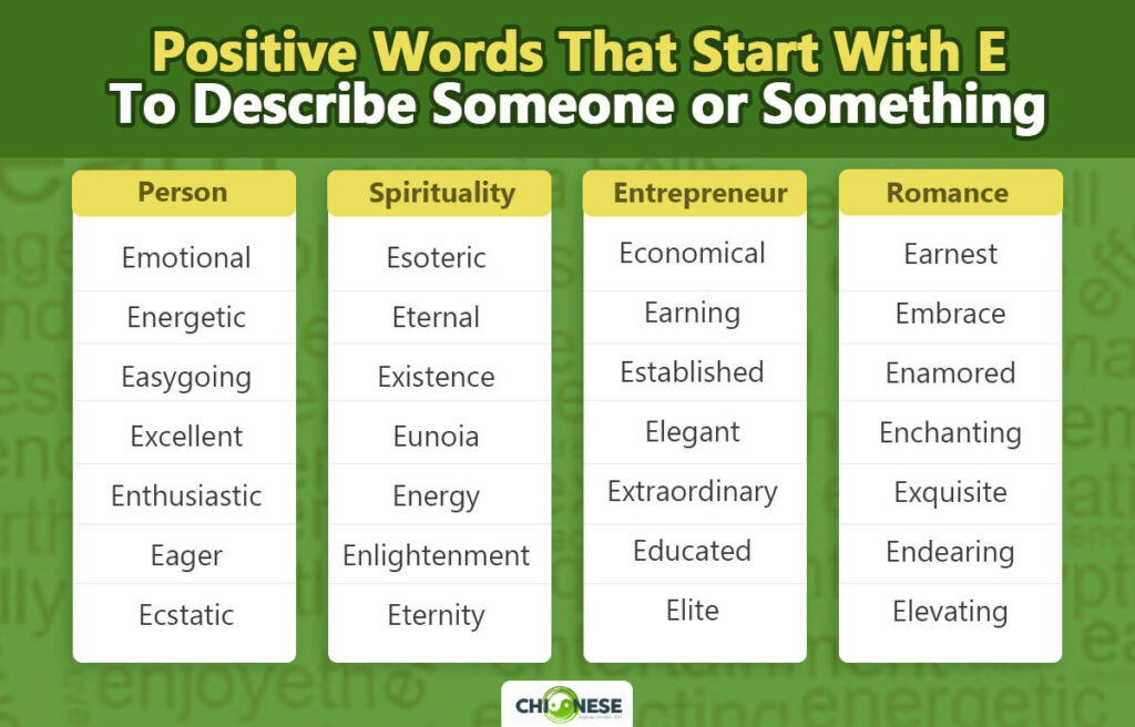 positive words that start with E to describe a person