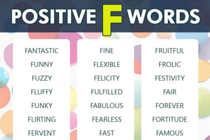positive words that start with F