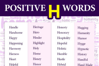 positive words that start with h