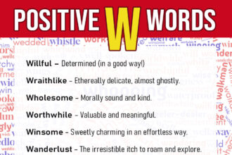 positive words that start with w