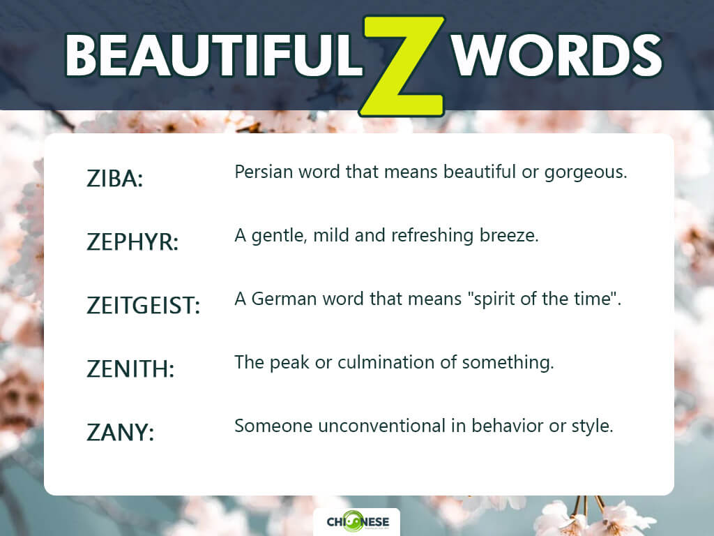beautiful words that start with z