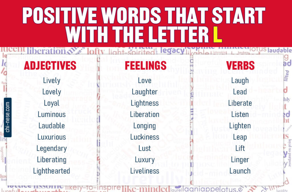 positive words that start with l