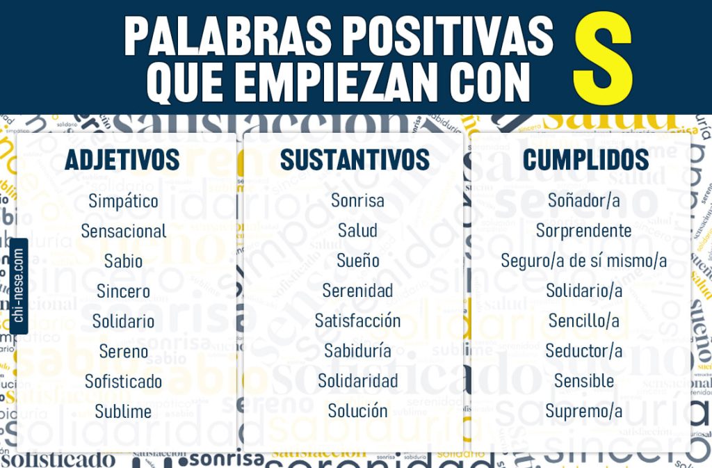Palabras positivas que empiezan con S