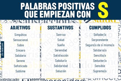 Palabras positivas que empiezan con S
