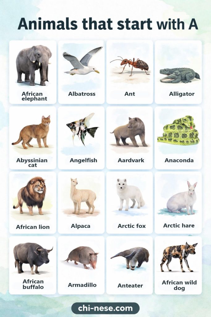 animals that start with A