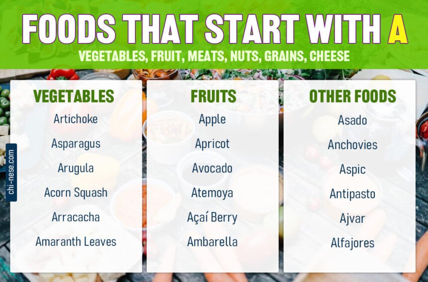 foods that start with a