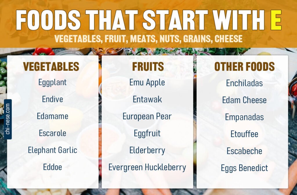 foods that start with e