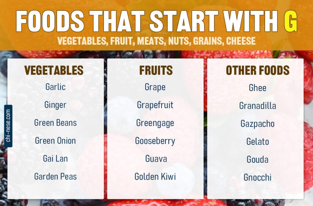 foods that start with g