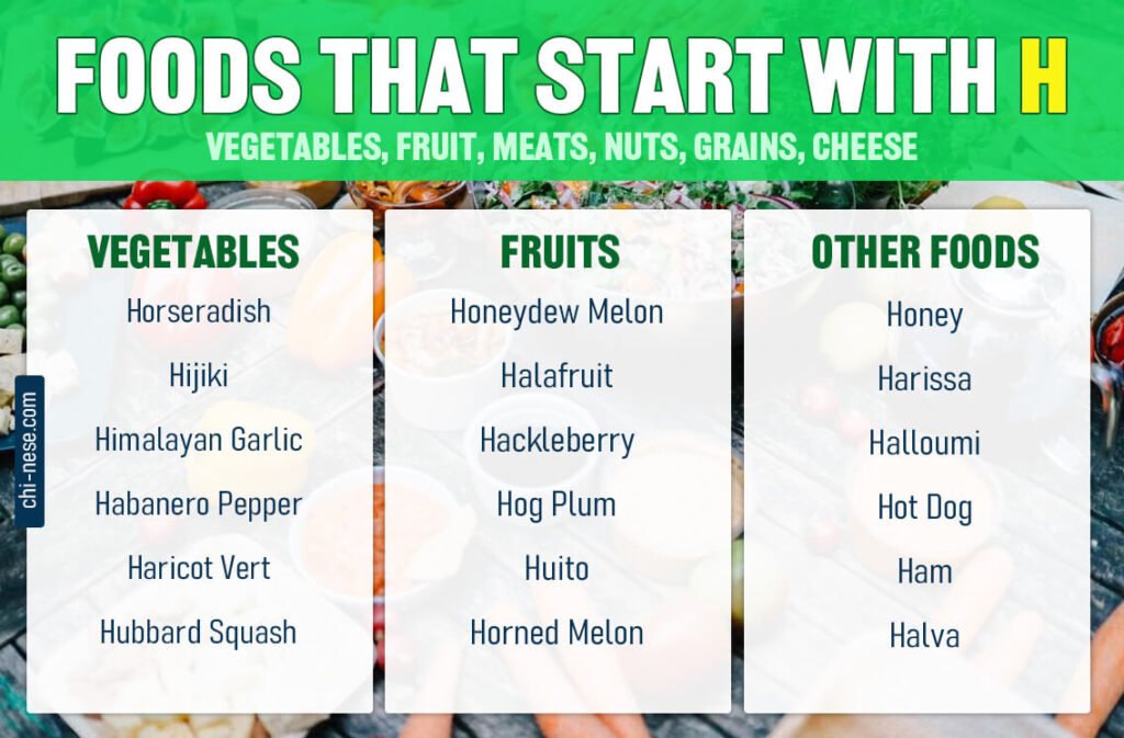 foods that start with h