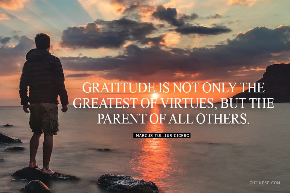 Gratitude is not only the greatest of virtues, but the parent of all others