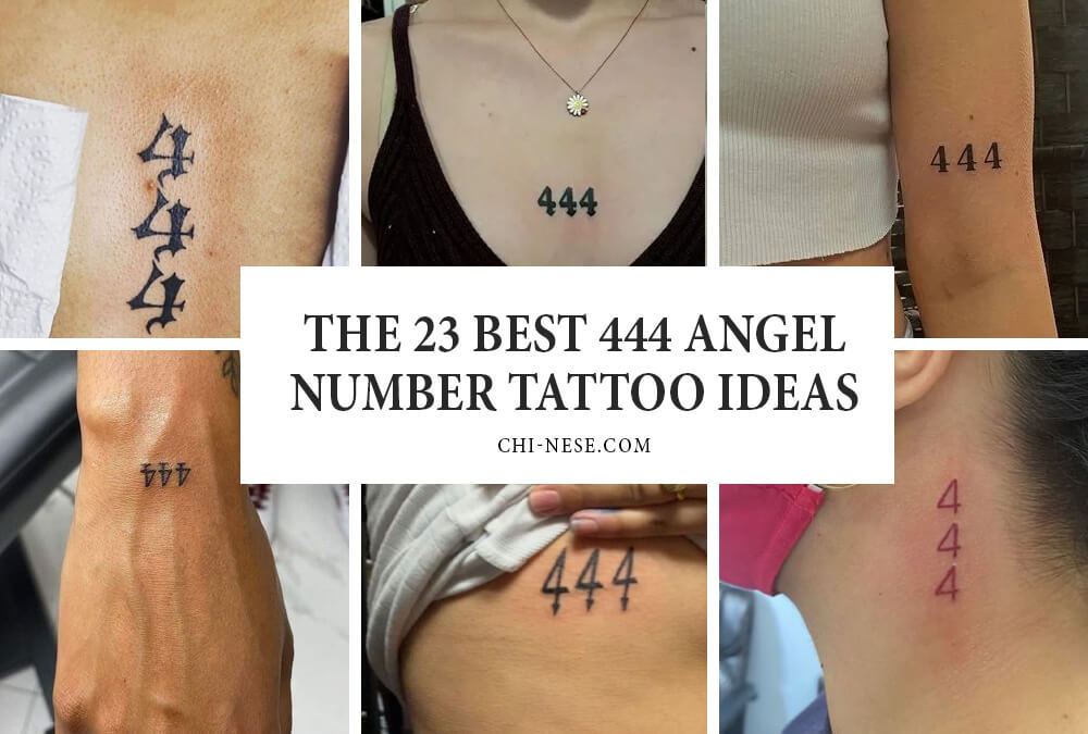 444 angel number tattoo ideas