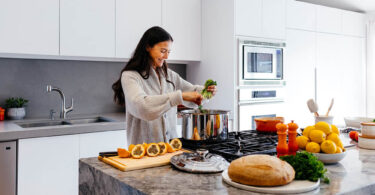 woman preparing healthy dish