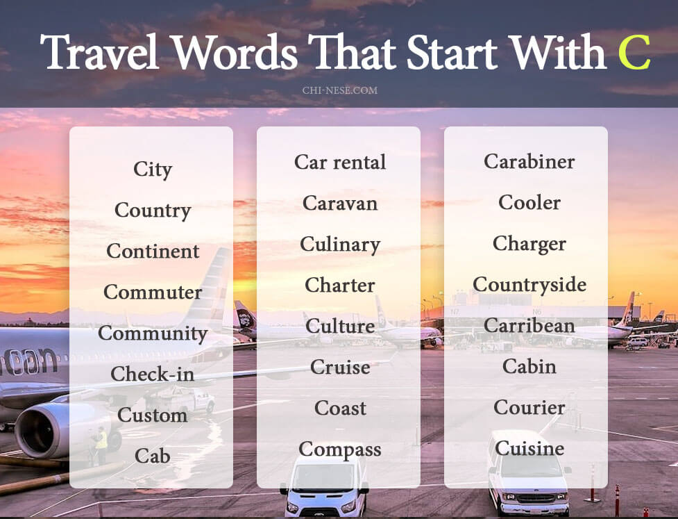 travel words that start with c