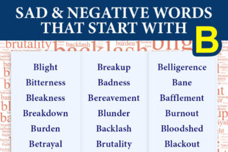 negative words that start with b