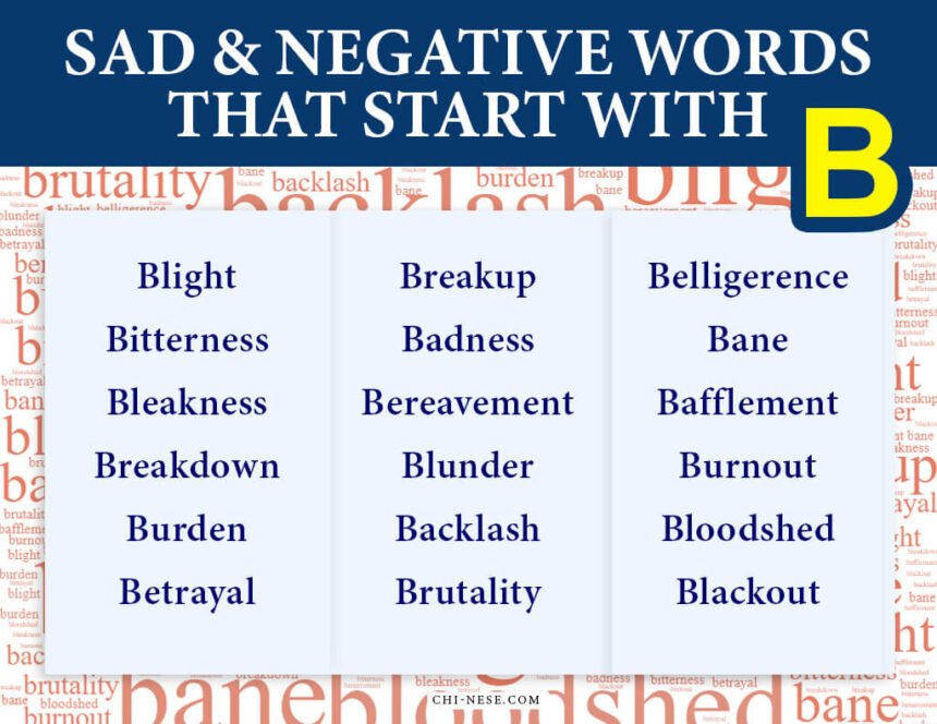 negative words that start with b