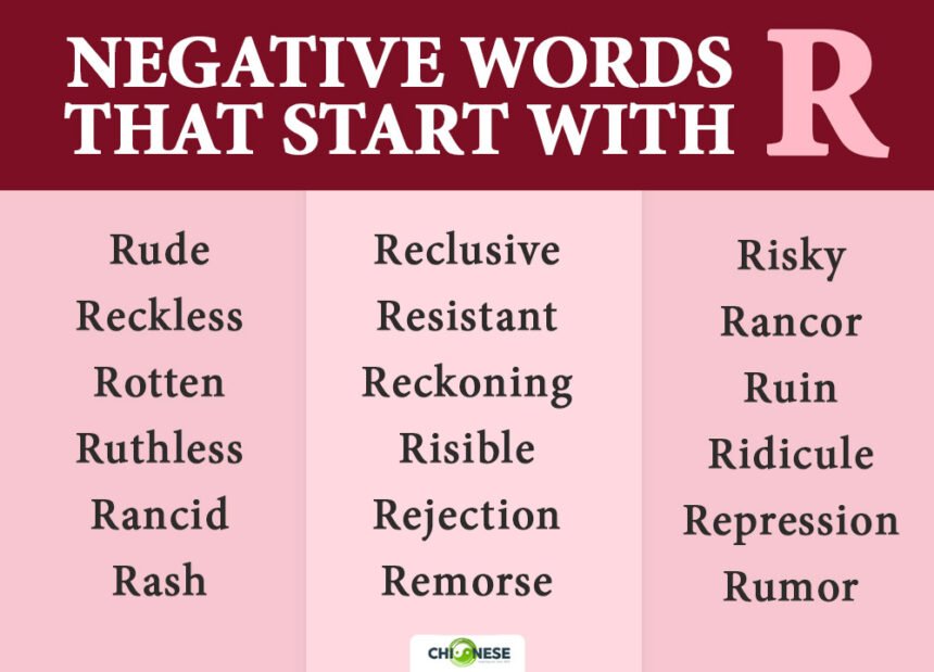 negative words that start with r