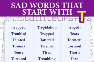 sad words starting with t