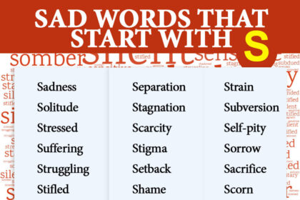 sad words that start with s