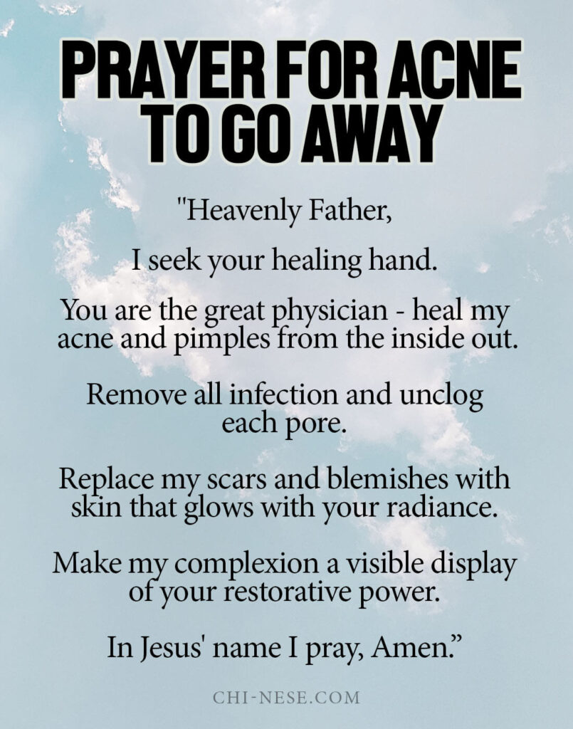 prayer for acne to go away