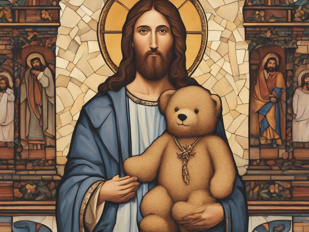 jesus with a teddy bear