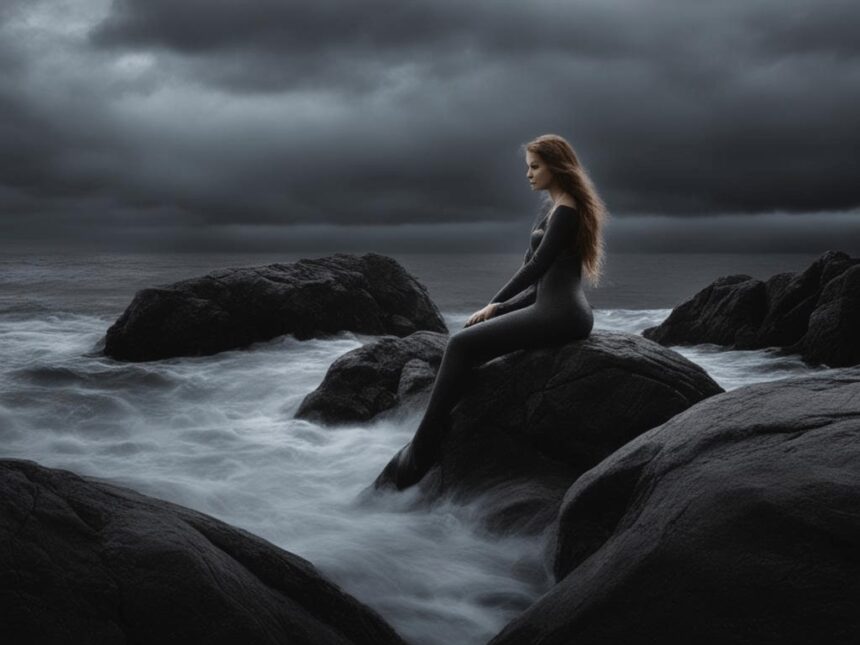 mermaid sitting on a rock