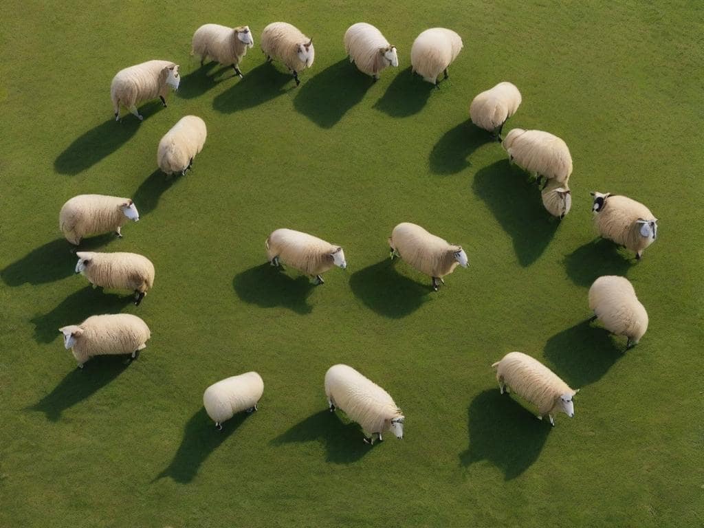 sheep walking in circles
