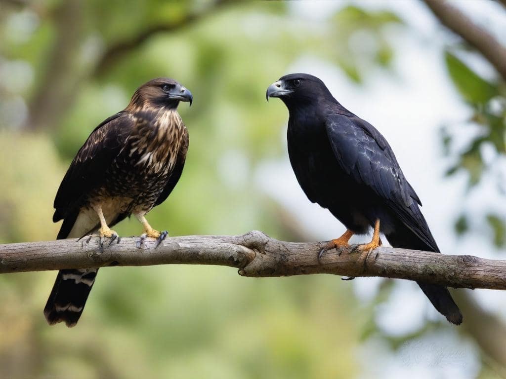 spiritual meaning of hawk and crow together