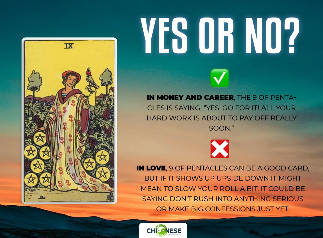 9 of pentacles yes or no