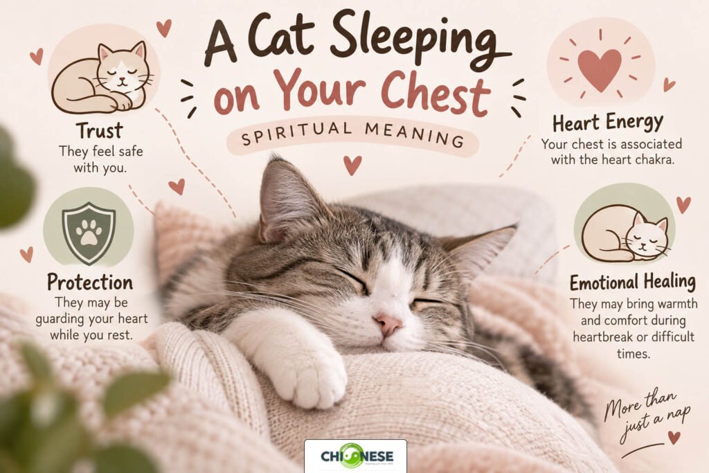 cat sleeping on chest spiritual meaning