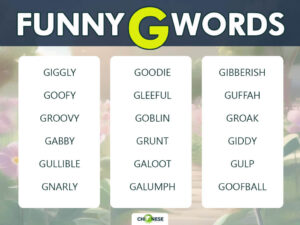 funny words that start with g