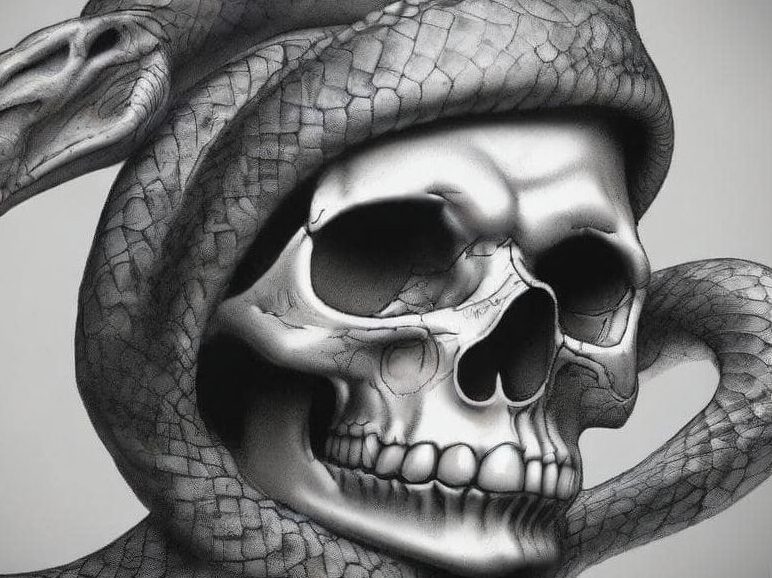 skull and snake tattoo meaning