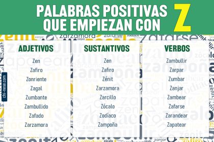 Palabras positivas que empiezan con Z