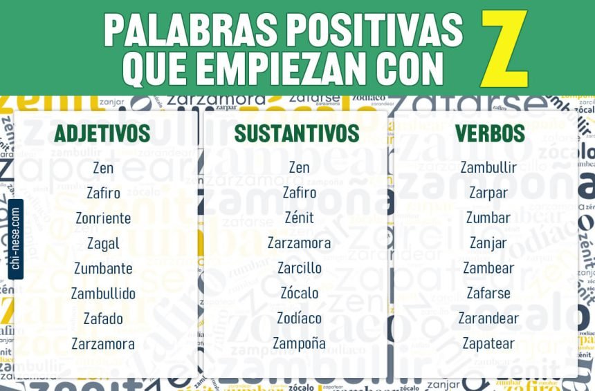 Palabras positivas que empiezan con Z