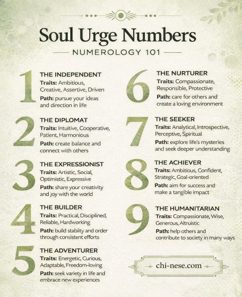 soul urge numbers